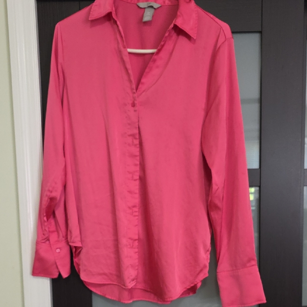 H&M Vibrant Pink Button Down Shirt